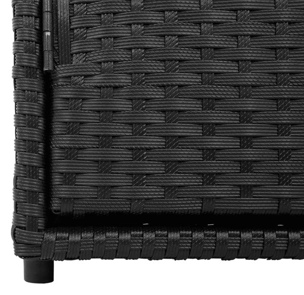 Fekete polyrattan kerti tárolószekrény 110 x 55 x 60,5 cm
