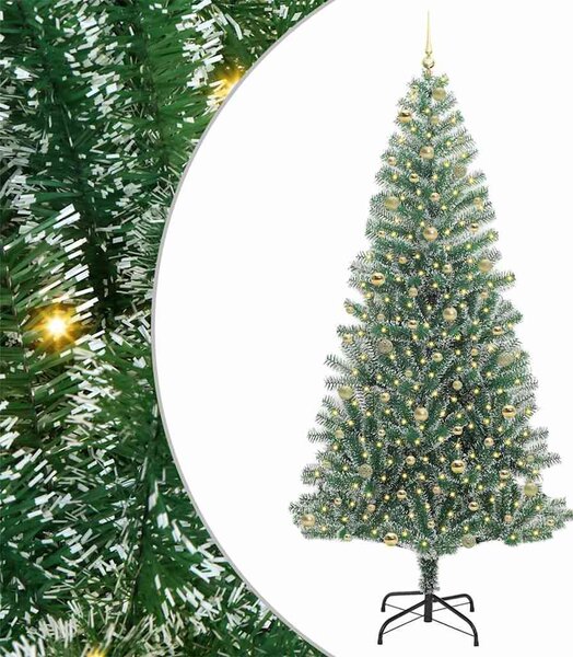 Mű karácsonyi fa hóval borítva LED fényekkel 300 LED-del 240 cm