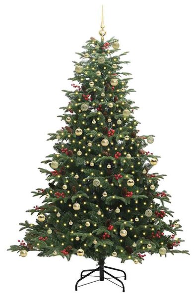 Mű karácsonyfa 300 LED-del Zöld 240 cm PVC és Fém és Műanyag