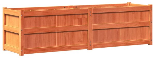 Viaszbarna tömör fenyőfa kerti virágláda 180 x 50 x 50 cm