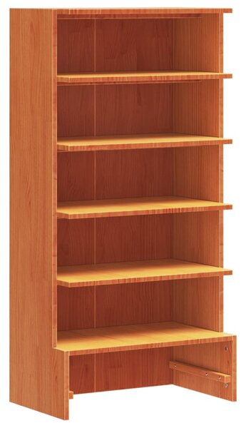 Viaszbarna tömör fenyőfa cipőszekrény 52 x 30 x 104 cm