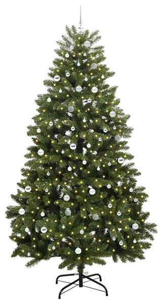 Mű karácsonyfa 270 cm 300 LED Meleg fehér PVC és Acél Zöld