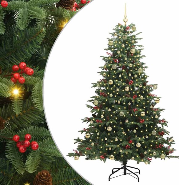 Mű karácsonyfa 300 LED-del Zöld 240 cm PVC és Fém és Műanyag