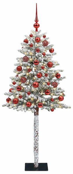 Műfenyő gömbökkel 120 cm 150 LED Meleg fehér PVC és fém