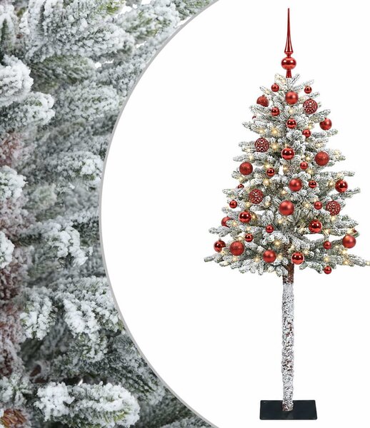 Műfenyő gömbökkel 120 cm 150 LED Meleg fehér PVC és fém
