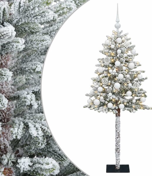 Műfenyő gömbökkel 120 cm 150 LED Meleg fehér PVC és fém