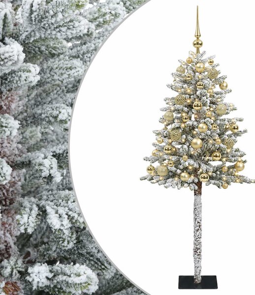 Műfenyő gömbökkel 120 cm 150 LED Meleg fehér PVC és fém