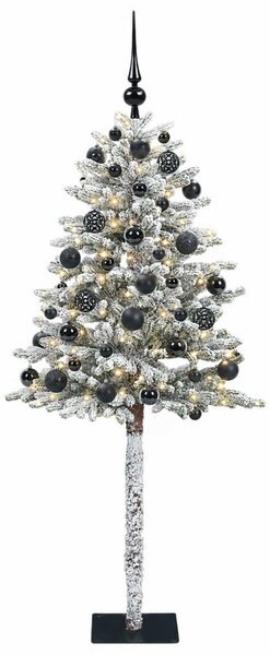 Műfenyő gömbökkel 120 cm 150 LED Meleg fehér PVC és fém
