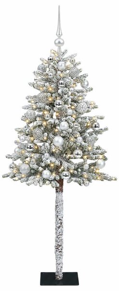 Műfenyő gömbökkel 120 cm 150 LED Meleg fehér PVC és fém