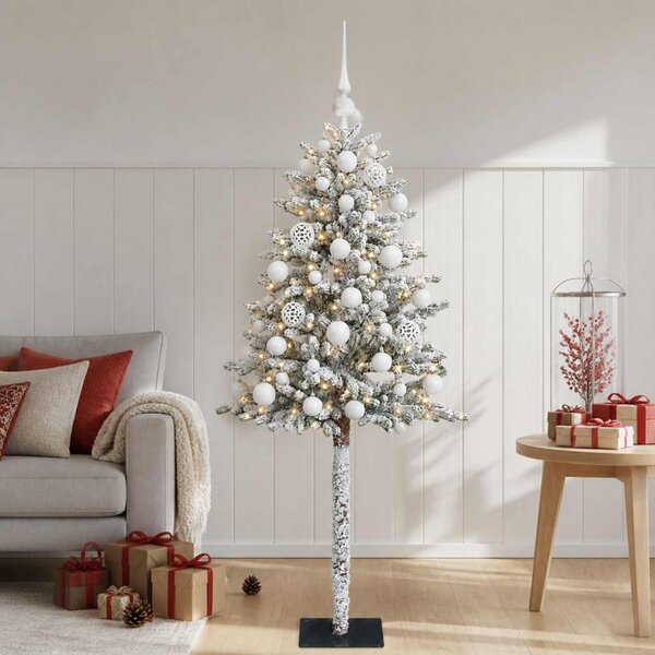 Műfenyő gömbökkel 120 cm 150 LED Meleg fehér PVC és fém