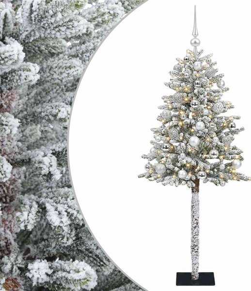Műfenyő gömbökkel 120 cm 150 LED Meleg fehér PVC és fém
