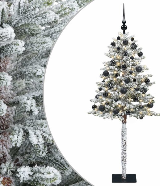 Műfenyő gömbökkel 120 cm 150 LED Meleg fehér PVC és fém