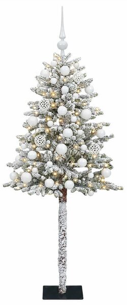 Műfenyő gömbökkel 120 cm 150 LED Meleg fehér PVC és fém