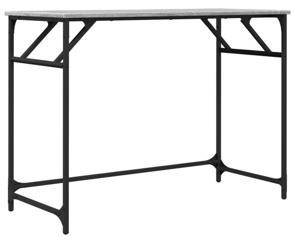 Szürke sonoma szerelt fa és porszórt acél íróasztal 100x45x76cm