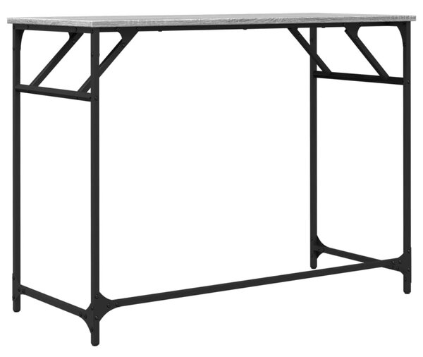 Szürke sonoma szerelt fa és porszórt acél íróasztal 100x45x76cm