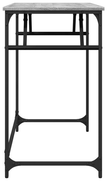 Szürke sonoma szerelt fa és porszórt acél íróasztal 100x45x76cm