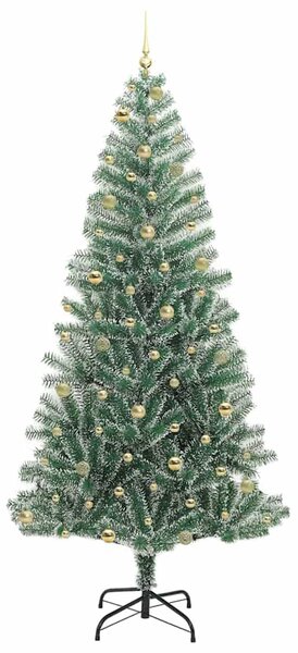Mű karácsonyi fa hóval borítva LED fényekkel 300 LED-del 240 cm