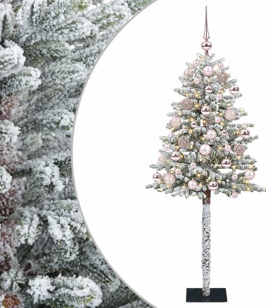 Műfenyő gömbökkel 120 cm 150 LED Meleg fehér PVC és fém