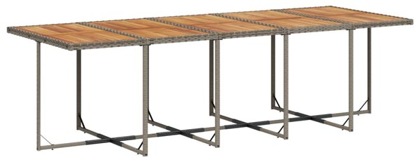 15 részes szürke polyrattan kerti étkezőgarnitúra párnákkal