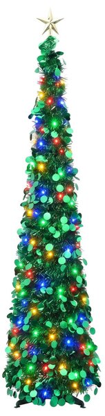 Pop-up LED-es karácsonyfa csúcsdísszel 180 cm 100 LED PET Zöld
