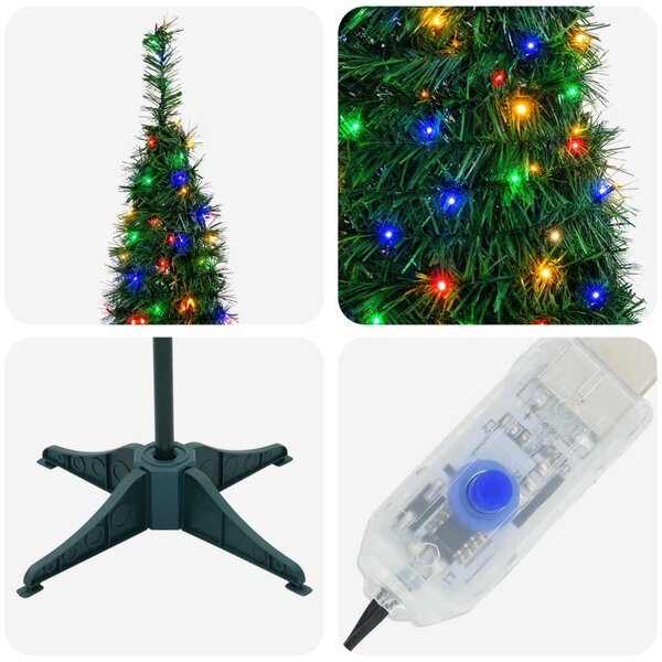 Pop-up LED-es karácsonyfa 210 cm 200 LED PVC Zöld
