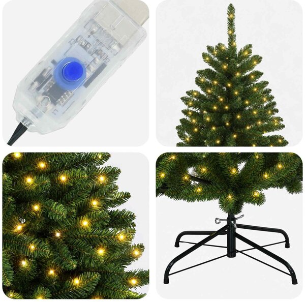 Műanyag Hajtogatós Karácsonyfa 120 cm 150 LED Meleg fehér