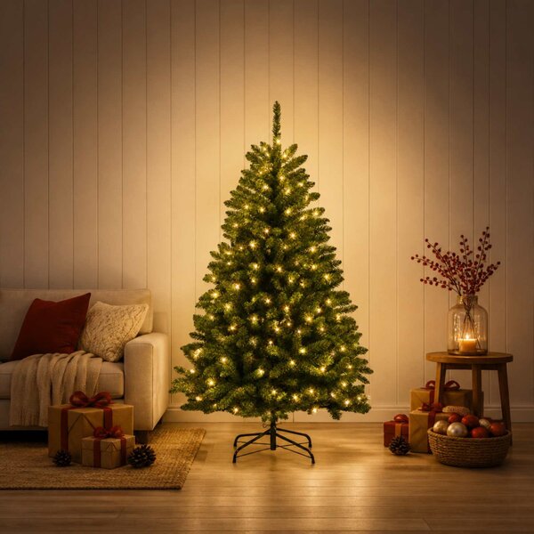 Műanyag Hajtogatós Karácsonyfa 120 cm 150 LED Meleg fehér