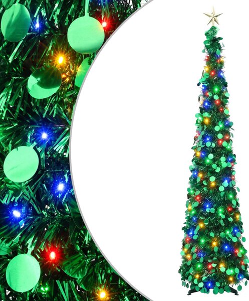 Pop-up LED-es karácsonyfa csúcsdísszel 180 cm 100 LED PET Zöld