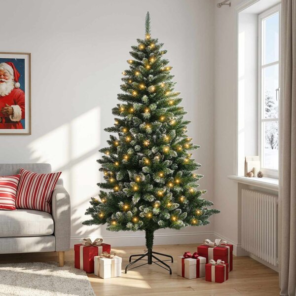 Műanyag Hajtogatós Karácsonyfa 150 cm 150 LED Meleg fehér