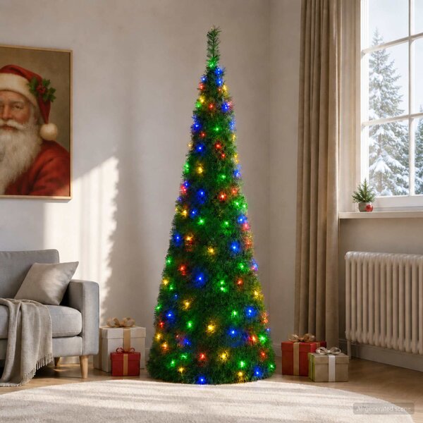 Pop-up LED-es karácsonyfa 180 cm 150 LED PVC Zöld