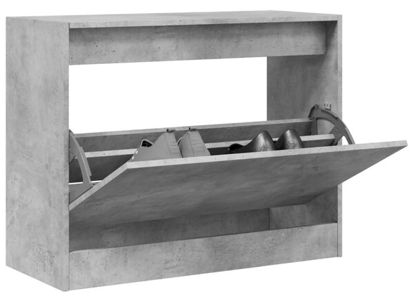 Betonszürke szerelt fa cipőszekrény 80 x 34 x 63 cm
