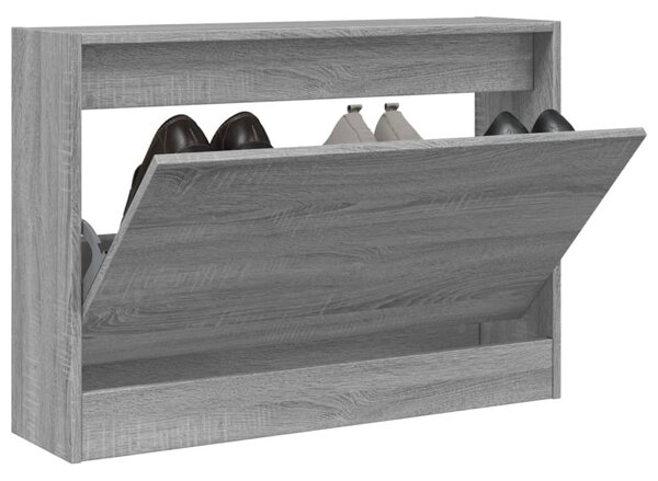 Szürke sonoma színű szerelt fa cipőszekrény 80 x 21 x 57 cm