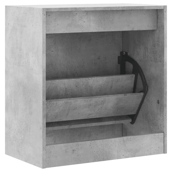 Betonszürke szerelt fa cipőszekrény 60 x 34 x 63,5 cm