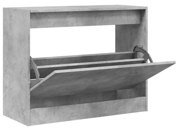 Betonszürke szerelt fa cipőszekrény 80 x 34 x 63 cm