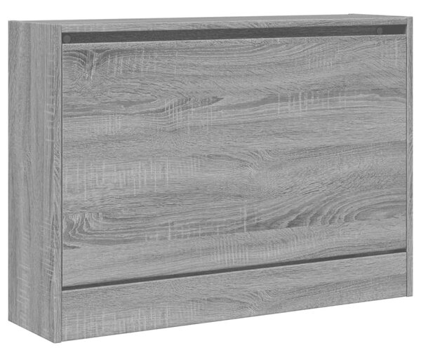 Szürke sonoma színű szerelt fa cipőszekrény 80 x 21 x 57 cm