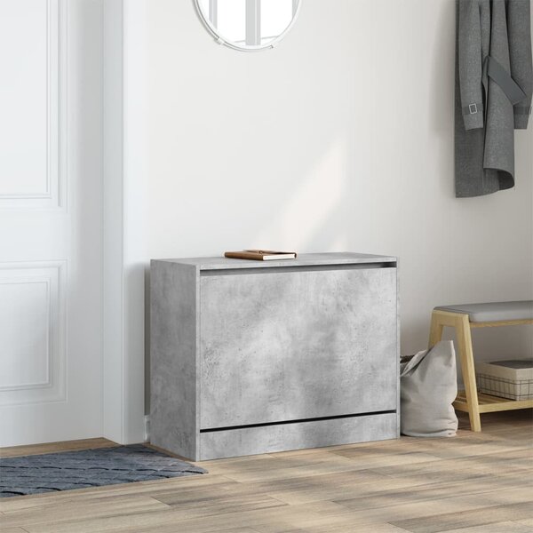 Betonszürke szerelt fa cipőszekrény 80 x 34 x 63 cm