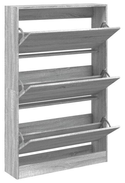 Szürke sonoma színű szerelt fa cipősszekrény 80 x 21 x 125,5 cm