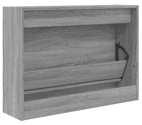 Szürke sonoma színű szerelt fa cipőszekrény 80 x 21 x 57 cm