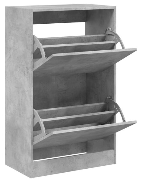 Betonszürke szerelt fa cipőszekrény 60 x 34 x 96,5 cm