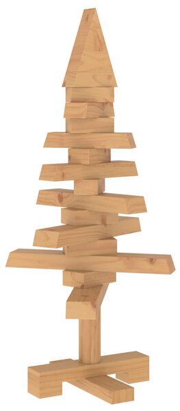 Fából készült Karácsonyfa KOTKA 60 cm Tömör Fenyőfa Barna Finis