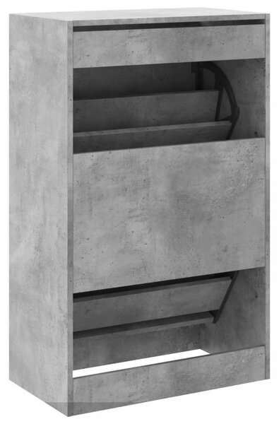 Betonszürke szerelt fa cipőszekrény 60 x 34 x 96,5 cm
