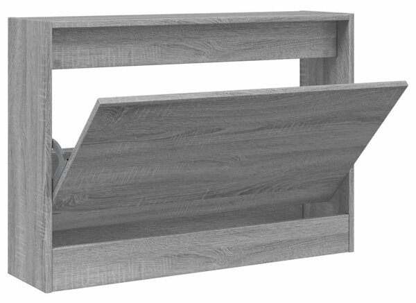 Szürke sonoma színű szerelt fa cipőszekrény 80 x 21 x 57 cm