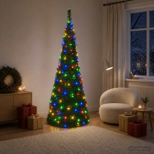 Pop-up LED-es karácsonyfa 210 cm 200 LED PVC Zöld
