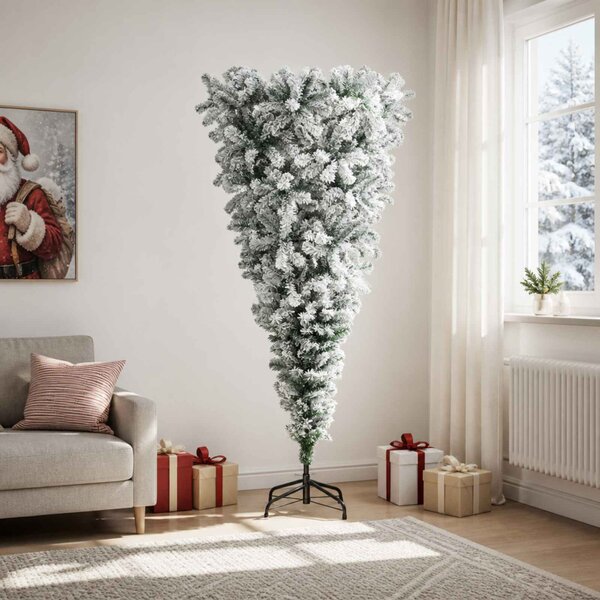 Fejjel lefelé fordított műkarácsonyfa 210 cm PVC és Acél