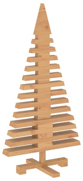 Fából készült Karácsonyfa KOTKA 90 cm Tömör Fenyőfa Barna Finis