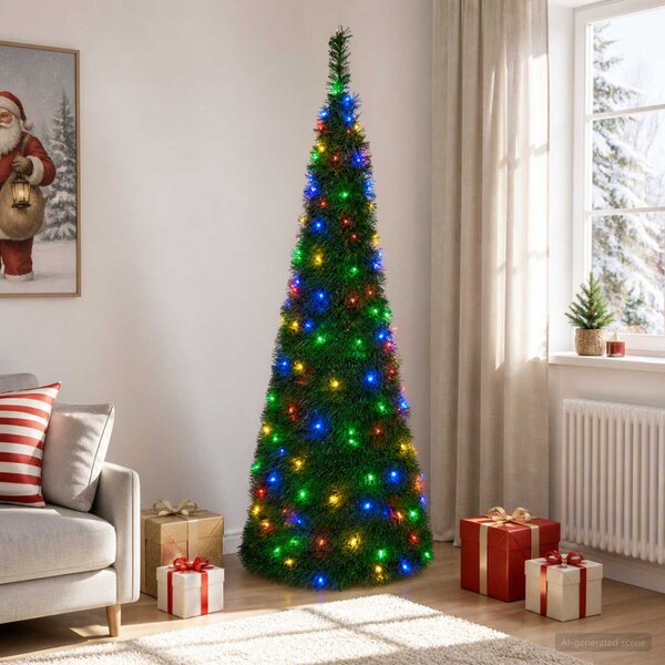 Pop-up LED-es karácsonyfa 210 cm 200 LED PVC Zöld