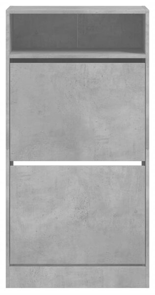 Betonszürke szerelt fa cipőszekrény 60x34x116 cm