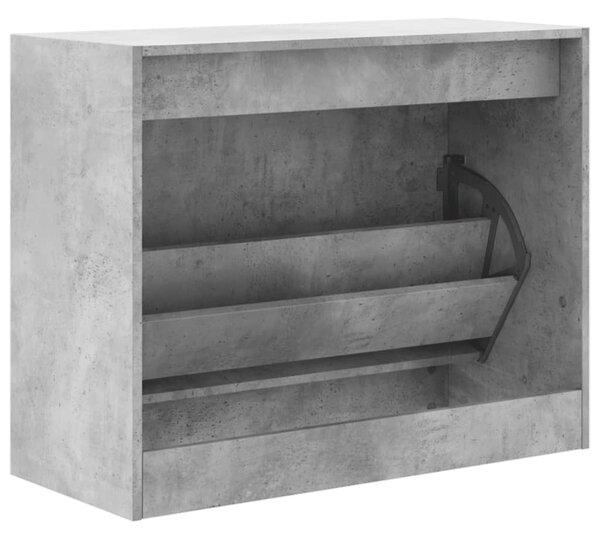 Betonszürke szerelt fa cipőszekrény 80 x 34 x 63 cm