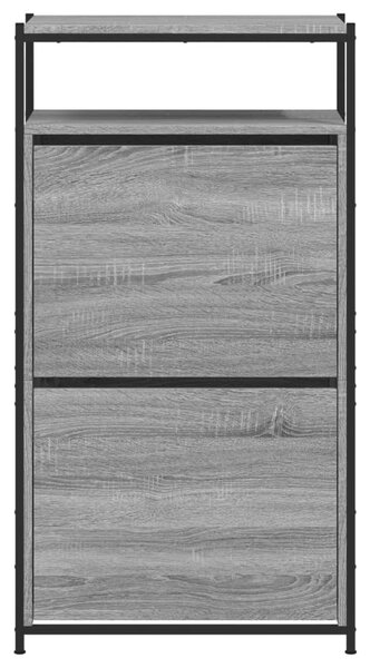 Szürke sonoma színű szerelt fa cipőszekrény 60x34x112 cm
