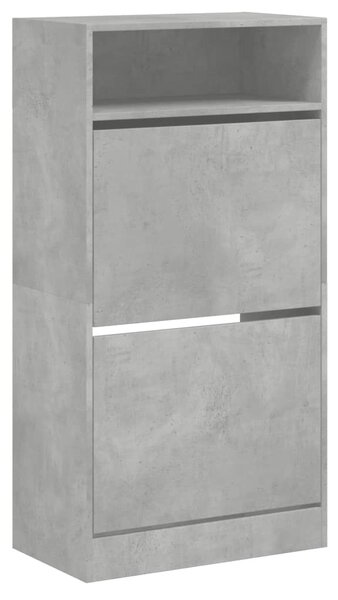 Betonszürke szerelt fa cipőszekrény 60x34x116 cm
